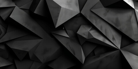 Aufkleber - 3d black geometric pattern on a square background, black diamond pattern abstract wallpaper on dark background, Digital black textured graphics poster banner background