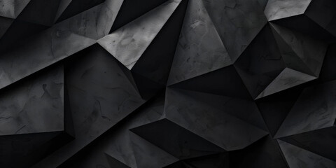 Aufkleber - 3d black geometric pattern on a square background, black diamond pattern abstract wallpaper on dark background, Digital black textured graphics poster banner background