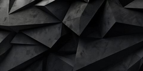 Aufkleber - 3d black geometric pattern on a square background, black diamond pattern abstract wallpaper on dark background, Digital black textured graphics poster banner background