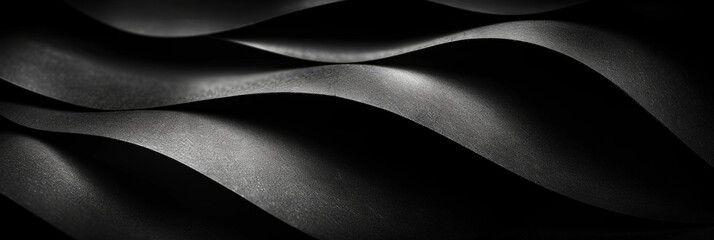 Aufkleber - 3d Abstract black luxury background. luxurious black line background. Dark black wave.Curved surface with light Digital black wave textured graphics banner poster background