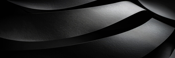 Aufkleber - 3d Abstract black luxury background. luxurious black line background. Dark black wave.Curved surface with light Digital black wave textured graphics banner poster background