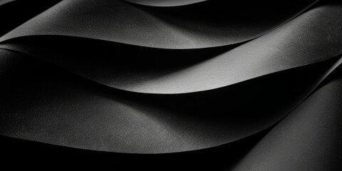 Aufkleber - 3d Abstract black luxury background. luxurious black line background. Dark black wave.Curved surface with light Digital black wave textured graphics banner poster background