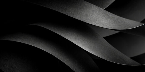 Aufkleber - 3d Abstract black luxury background. luxurious black line background. Dark black wave.Curved surface with light Digital black wave textured graphics banner poster background