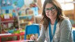 © Studio Nova - Smiling Teacher in Classroom Setting