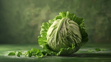 Wall Mural - Basic composition of a spinning piece of cabbage