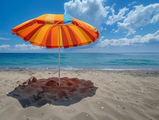 Wall Mural - A stand on a beach at sunny day during summer