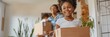 © gunzexx png and bg - A family is unpacked into a new home, with boxes in hand, imbuing a sense of beginning and life change
