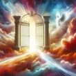 Pearly Gates. Gateway to heaven. A modern artistic interpretation