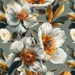 Beautiful anemones and peony flowers on beige background. Beautiful bouquet of flowers, detailed botanical illustration.