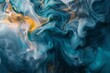 © Ahmed - Beautiful abstraction of liquid paints in slow blending flow mixing together gently