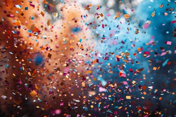 Poster - Capturing the essence of celebration, this image features a dazzling burst of confetti showering down