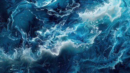 Abstract blue marble background. 3D rendering of fantasy fractal texture