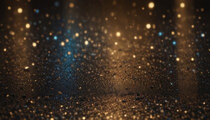 background of abstract glitter lights. gold and black. de focused. banner