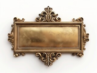 Gold frame with ornate design on white background.