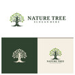 Tree logo design vector. Nature trees vector illustration. Oak tree logo concept