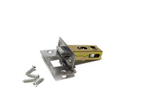 Mortise Lock With Screws, Tubular Latch, Bolt, Threading For Doors And Interior Doors. Isolated On A White Background.