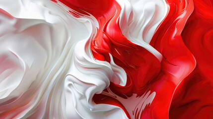 Poster - A red and white flag with a red swirl