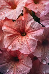 Canvas Print - A close up of a pink flower with water droplets on it