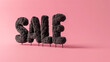 Furry text spelling SALE on a pink background, ideal for unique advertising campaigns.