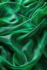 Canvas Print - A green fabric with a pattern of swirls and lines