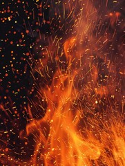 Wall Mural - a fire with a lot of sparks flying out of it