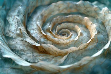 Poster - A delicate close-up of an abstract floral texture in soft beige tones, conveying sophistication and softness