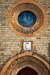 Wall Mural - Detail of the main church of the village of Cecima, into Oltrepo Pavese, vinery area in Italy (Lombardy Region) at the borders with Piedmont and Emilia Romagna.