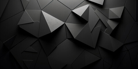Aufkleber - 3d black diamond pattern abstract wallpaper on dark background, Digital black textured graphics poster background	
