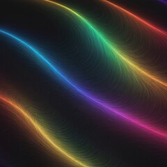 Wall Mural - abstract colorful wave on a black background. generative AI