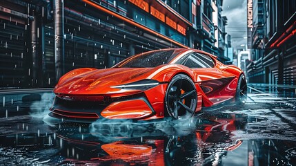 Wall Mural - Modern, attractive car, automotive Generated by Ai