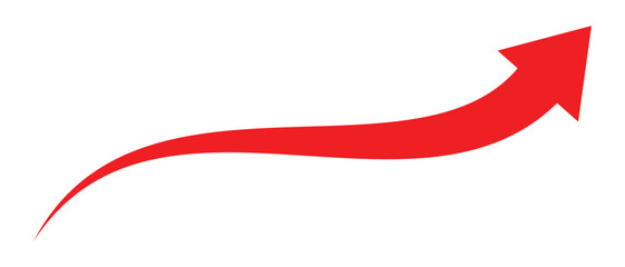 Poster - Red arrow isolated on white background. Red arrow forward.  Arrow icon isolated on white. Red color arrow indicator Symbol. 