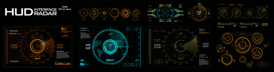 Poster - collection of radars, sights and air guidance systems. radar systems, targets, radars. airborne targ