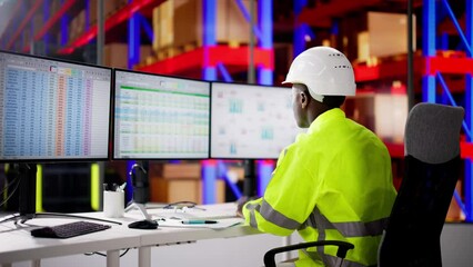 Poster - Warehouse Inventory Management On Computer