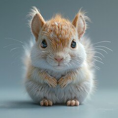 3d rendered photo of squirrel made with generative AI