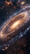 A captivating image of a spiral galaxy with beautifully illuminated dust lanes and star clusters