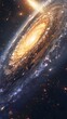 A captivating high-resolution image of a spiral galaxy with billions of stars shimmering in the vastness of space