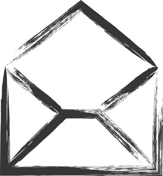 ビジネス関連の筆書き単品イラスト　メール開封