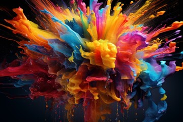 Poster - Messy Splash paint. Art ink liquid. Generate Ai