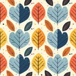 A heartwarming pattern featuring whimsical leaves in autumnal colors