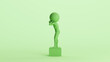 Green atlas titan standing statue muscular globe mythology mint background 3d illustration render digital rendering