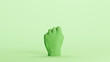 Green clenched fist raised power sign violence symbol mint background 3d illustration render digital rendering