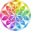 Vibrant Rainbow Geometric Mandala