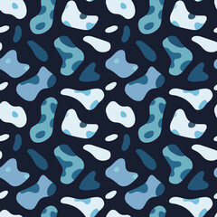 Whimsical blue blob pattern, adding a playful touch to decorative prints and wrapping