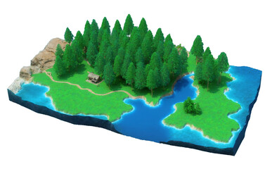 map of continent, environmental mapping isolated on transparent background