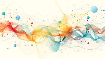 Poster - A colorful, abstract background with many small dots. The dots are of different sizes and colors, creating a sense of movement and energy. The sc is lively and dynamic, with the dots seemingly dancing