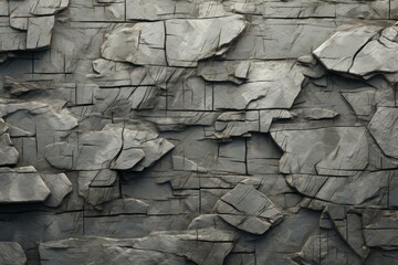 Poster - Close-up of a durable and solid textured slate rock surface with a rugged and layered pattern, perfect for interior and exterior design, construction, and architectural backdrops
