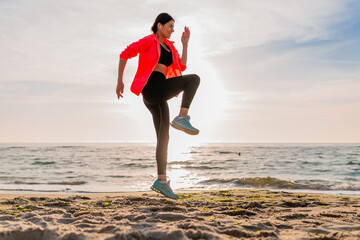 Wall Mural - woman doing sports in morning