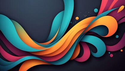 Poster - Abstract vector Wave technological lines background with space of your text.