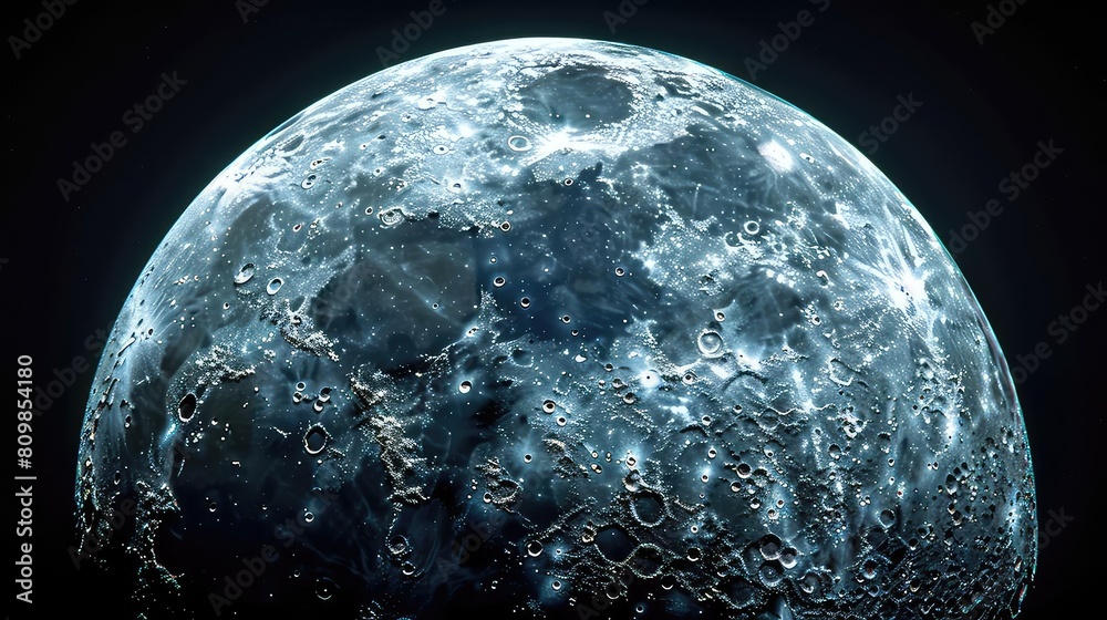 Generate a realistic and detailed image of the moon's surface. The ...