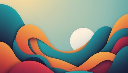 Poster - Abstract vector Wave technological lines background with space of your text.